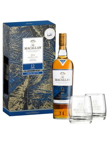 The Macallan Double Cask 12 Year Old Single Malt Scotch Whisky Gift Pack with 2 Glasses (700ml only 1 pack )