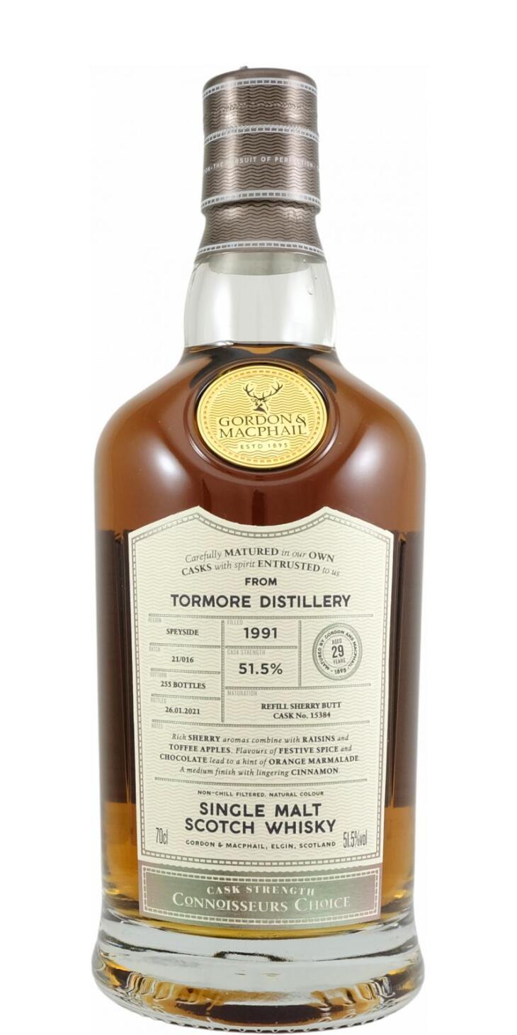 1991 Gordon & Macphail Connoisseurs Choice Tormore 29 Year Old Cask Strength Single Malt Scotch Whisky (ONLY 1 BOTTLE )