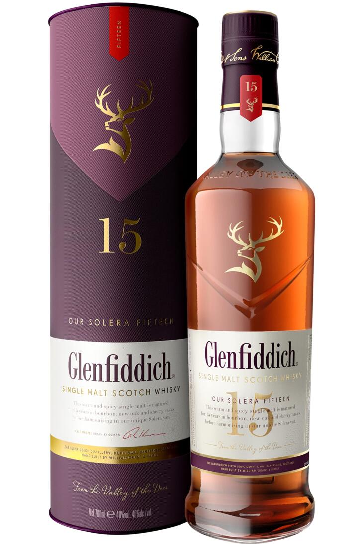 Glenfiddich 15 Year Old Single Malt Scotch Whisky 700mL