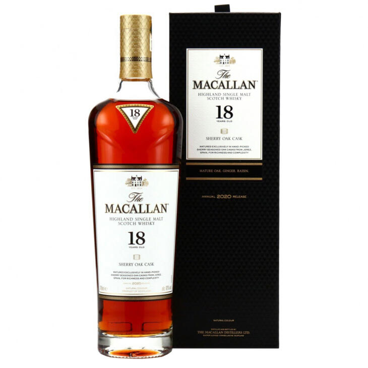Macallan 18 Year Old 2020 Release Sherry Oak Single Malt Scotch Whisky